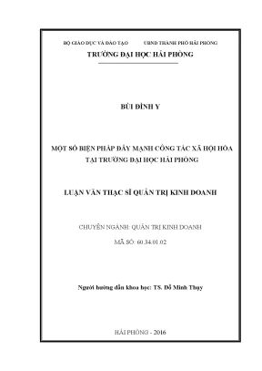 Luận văn thạc sĩ quản trị kinh doanh một số biện pháp đẩy mạnh công tác xã hội hóa tại trường đại học hải phòng