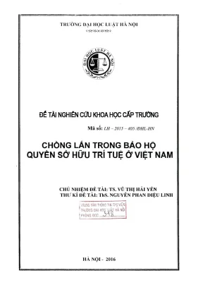 Đề tài nghiên cứu khoa học cấp trường chồng lấn trong bảo hộ quyền sở hữu trí tuệ ở việt nam