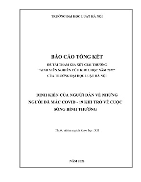 Đề tài sinh viên nghiên cứu khoa học định kiến của người dân về những người đã mắc covid19 khi trở về cuộc sống bình thường