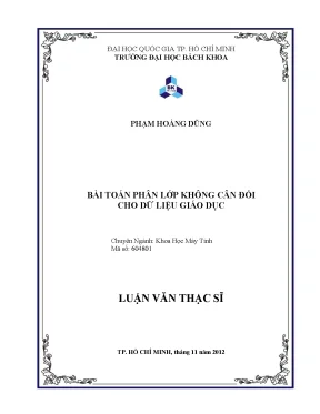 Luận văn thạc sĩ khoa học máy tính bài toán phân lớp không cân đối cho dữ liệu giáo dục