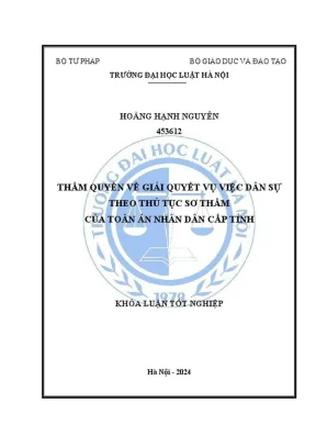 Khóa luận tốt nghiệp thẩm quyền giải quyết vụ việc dân sự theo thủ tục sơ thẩm tại tòa án nhân dân cấp tỉnh