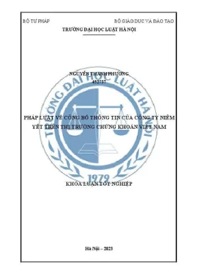 Khóa luận tốt nghiệp pháp luật về công bố thông tin của công ty niêm yết trên thị trường chứng khoán việt nam