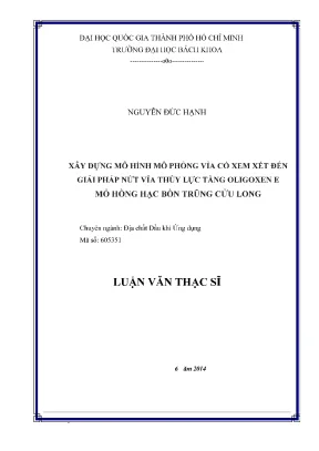 Luận văn thạc sĩ địa chất dầu khí ứng dụng xây dựng mô hình mô phỏng vỉa có xem xét đến giải pháp nứt vỉa thủy lực tầng oligoxen e mỏ hồng hạc bồn trũng cửu long
