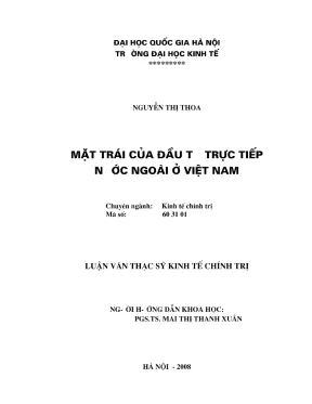 Luận văn thạc sĩ kinh tế chính trị mặt trái của đầu tư trực tiếp nước ngoài ở việt nam