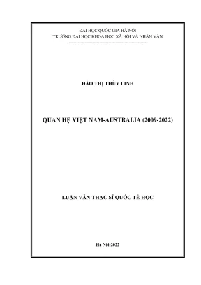Luận văn thạc sĩ quốc tế học quan hệ việt nam australia 20092022