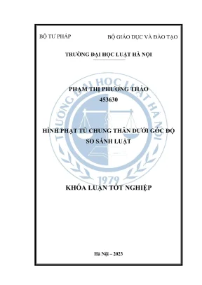 Khoá luận tốt nghiệp hình phạt tù chung thân dưới góc độ so sánh luật
