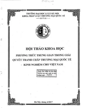Hội thảo khoa học phương thức trung gian trong giải quyết tranh chấp thương mại quốc tế