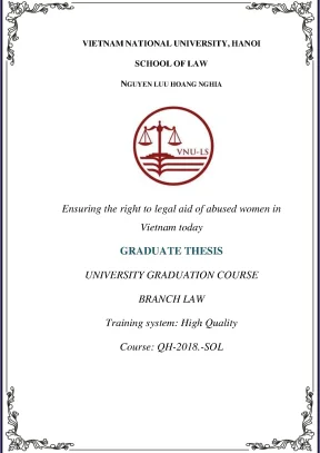 Khóa luận tốt nghiệp ensuring the right to legal aid of abused women in vietnam today