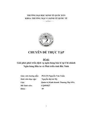 Chuyên đề thực tập giải phát phát triển dịch vụ ngân hàng bán lẻ tại chi nhánh ngân hang đầu tư và phát triển tỉnh bắc ninh