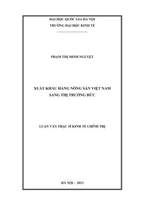 Luận văn thạc sĩ kinh tế chính trị xuất khẩu hàng nông sản việt nam sang thị trường đức