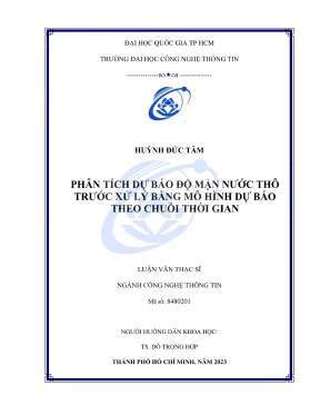 Luận văn thạc sĩ công nghệ thông tin phân tích dự báo độ mặn nước thô trước xử lý bằng mô hình dự báo theo chuỗi thời gian