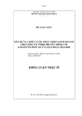 Luận văn thạc sĩ quản trị kinh doanh xây dựng chiến lược phát triển kinh doanh cho công ty tnhh truyền hình cáp saigontourist sctv giai đoạn 20142016