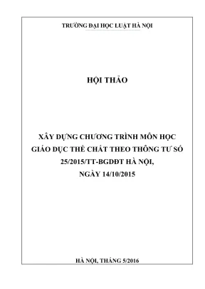 Kỷ yếu hội thảo khoa học xây dựng chương trình môn học giáo dục thể chất theo thông tư số 252015ttbgdđt hà nội ngày 14102015