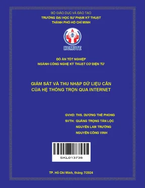 Đồ án tốt nghiệp công nghệ kỹ thuật cơ điện tử giám sát và thu nhập dữ liệu cân của hệ thống trộn qua internet