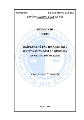 Khóa luận tốt nghiệp pháp luật về bảo hộ nhãn hiệu ở việt nam và một số quốc gia dưới góc độ so sánh