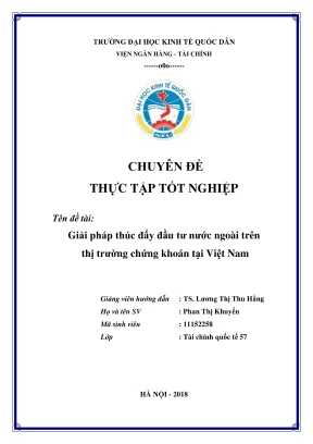 Chuyên đề thực tập tốt nghiệp giải pháp thúc đẩy đầu tư nước ngoài trên thị trường chứng khoán tại việt nam