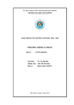 Giáo trình phương trình vi phân