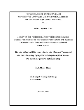 A study on the problem face by students in reading english for business at university of economics and business administrationthai nguyen university and some implications