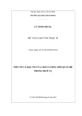 Luận văn thạc sĩ quản trị kinh doanh tiền tố và hậu tố của chất lượng mối quan hệ trong dịch vụ