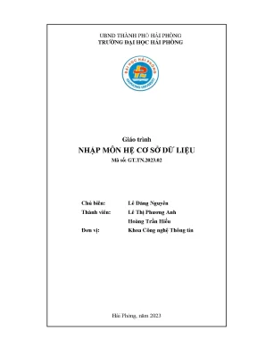 Giáo trình nhập môn hệ cơ sở dữ liệu