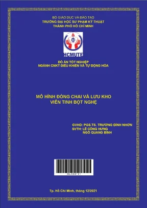Mô hình đóng chai và lưu kho viên tinh bột nghệ