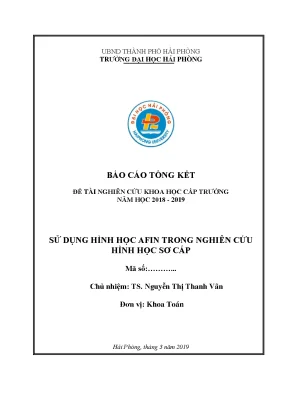 Đề tài nghiên cứu khoa học cấp trường sử dụng hình học afin trong nghiên cứu hình học sơ cấp