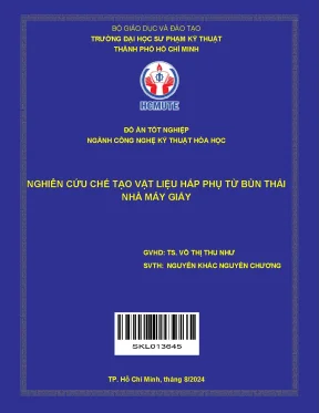 Đồ án tốt nghiệp công nghệ kỹ thuật hóa học nghiên cứu chế tạo vật liệu hấp phụ từ bùn thải nhà máy giấy