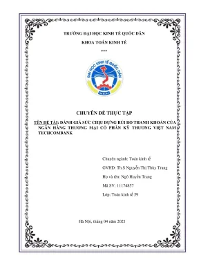 Chuyên đề thực tập đánh giá sức chịu đựng rủi ro thanh khoản của ngân hàng thương mại cổ phần kỹ thương việt nam techcombank
