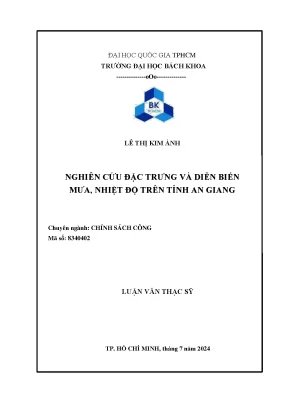 Luận văn thạc sĩ chính sách công nghiên cứu đặc trưng và diễn biến mưa nhiệt độ trên tỉnh an giang