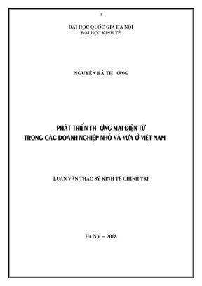 Luận văn thạc sĩ kinh tế chính trị phát triển thương mại điện tử trong các doanh nghiệp nhỏ và vừa ở việt nam