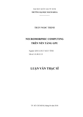 Luận văn thạc sĩ khoa học máy tính neuromorphic computing trên nền tảng cpu
