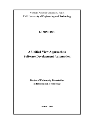 A unified view approach to software development automation phương pháp tiếp cận khung hình hợp nhất cho tự động hóa phát triển phần mềm