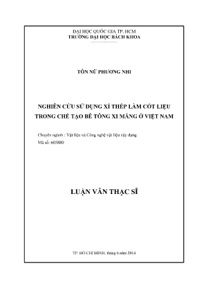 Luận văn thạc sĩ vật liệu và công nghệ vật liệu xây dựng nghiên cứu sử dụng xỉ thép làm cốt liệu trong chế tạo bê tông xi măng ở việt nam