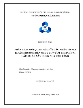 Luận văn thạc sĩ quản lý xây dựng phân tích mối quan hệ giữa các nhân tố rủi ro ảnh hưởng đến nguy cơ vượt chi phí tại các dự án xây dựng nhà cao tầng