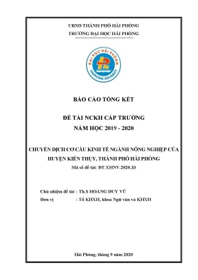 Đề tài nghiên cứu khoa học cấp trường chuyển dịch cơ cấu kinh tế ngành nông nghiệp của huyện kiến thụy thành phố hải phòng