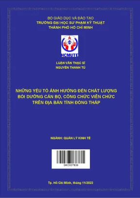 Những yếu tố ảnh hưởng đến chất lượng bồi dưỡng cán bộ công chức viên chức trên địa bàn tỉnh đồng tháp