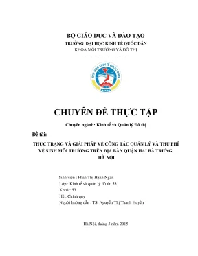 Chuyên đề thực tập thực trạng và giải pháp về công tác quản lý và thu phí vệ sinh môi trường trên địa bàn quận hai bà trưng hà nội
