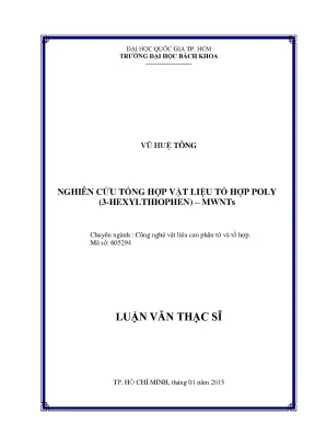 Luận văn thạc sĩ kỹ thuật vật liệu nghiên cứu tổng hợp vật liệu tổ hợp poly 3hexylthiophenmwnts