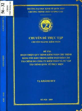 Chuyên đề thực tập hoàn thiện quy trình kiểm toán chu trình hàng tồn kho trong kiểm toán báo cáo tài chính do công ty kiểm toán và tư vấn tài chính quốc tế thực hiện