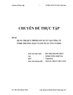 Chuyên đề thực tập quản trị quá trình sản xuất tại công ty tnhh thương mại và sản xuất tân vượng