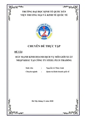 Chuyên đề thực tập đẩy mạnh kinh doanh dịch vụ môi giới xuất nhập khẩu tại công ty steel plus trading