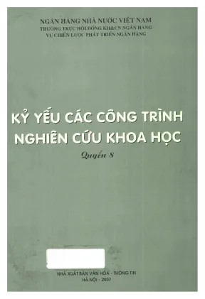 Kỷ yếu các công trình nghiên cứu khoa học quyển 8 ngân hàng nhà nước việt nam