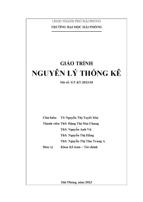 Giáo trình nguyên lý thống kê
