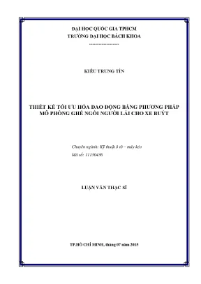 Luận văn thạc sĩ kỹ thuật ô tô máy kéo thiết kế tối ưu hóa dao động bằng phương pháp mô phỏng ghế ngồi người lái cho xe buýt