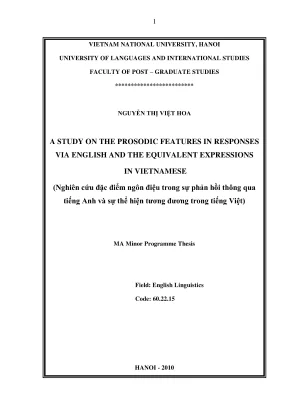 A study on the prosodic features in responses via english and the equivalent expressions in vietnamese