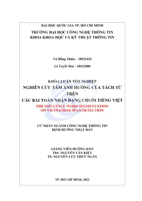 Khóa luận tốt nghiệp công nghệ thông tin nghiên cứu tầm ảnh hưởng của tách từ trên các bài toán nhận dạng chuỗi tiếng việt
