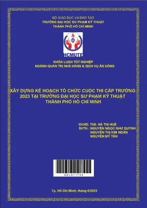 Xây dựng kế hoạch tổ chức cuộc thi cấp trường 2023 tại trường đại học sư phạm kỹ thuật thành phố hồ chí minh
