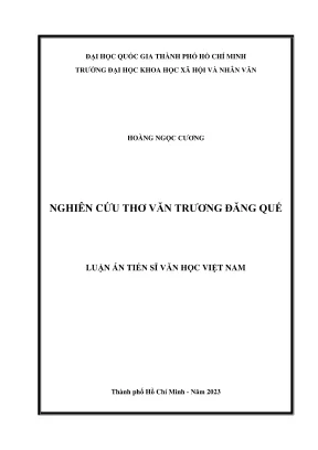 Luận án tiến sĩ văn học việt nam nghiên cứu thơ văn trương đăng quế