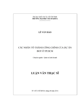Luận văn thạc sĩ quản trị kinh doanh các nhân tố thành công chính của dự án bot ở tp hcm