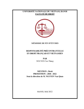 Tiểu luận responsabilité précontratuelle en droit français et vietnamien